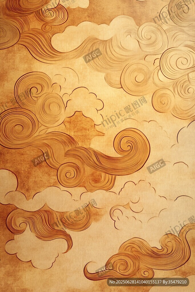 中式復(fù)古云紋圖案背景