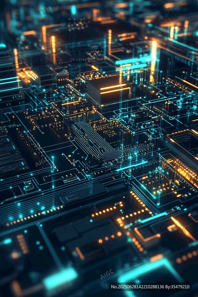 未來感數(shù)字電路微觀世界