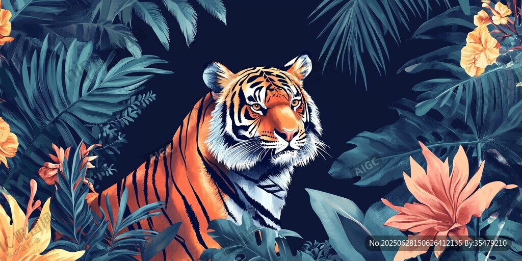 叢林中的斑斕猛虎