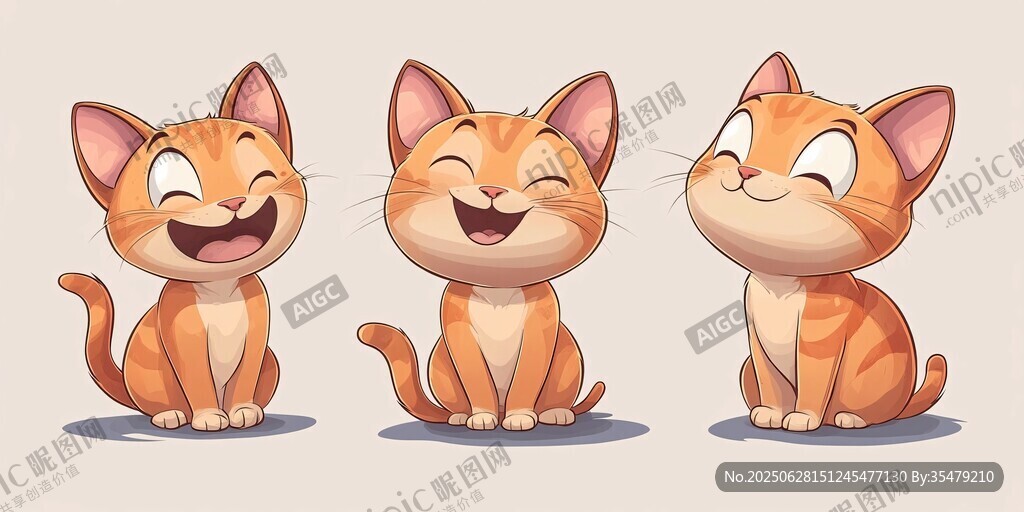 三只歡樂小橘貓的萌態(tài)