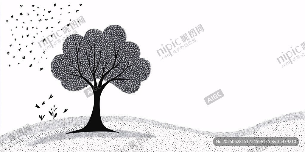 孤獨之樹落葉紛飛場景