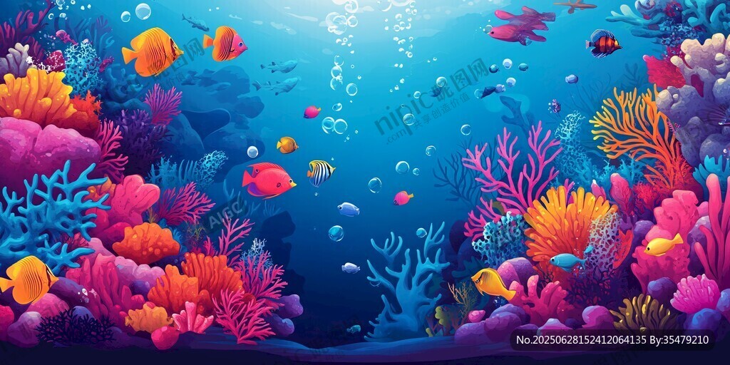 夢幻海底世界繽紛珊瑚魚