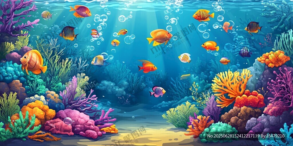 夢幻海底世界 多彩魚群珊瑚