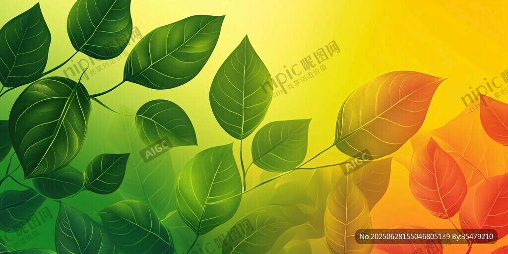 清新漸變?nèi)~景圖