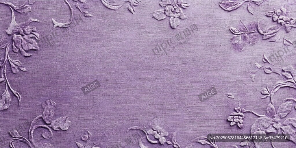 紫色花卉浮雕紋理背景圖