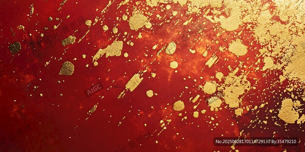 紅色金箔潑墨質(zhì)感背景圖