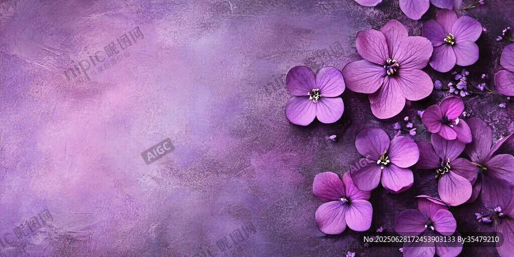 紫色花卉背景圖