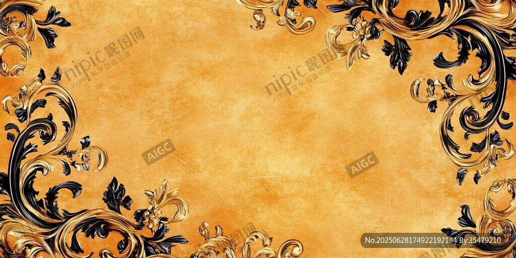 金色奢華花紋背景圖