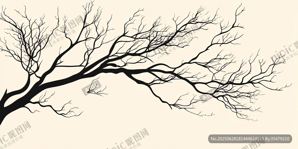 枯樹枝條藝術(shù)剪影圖