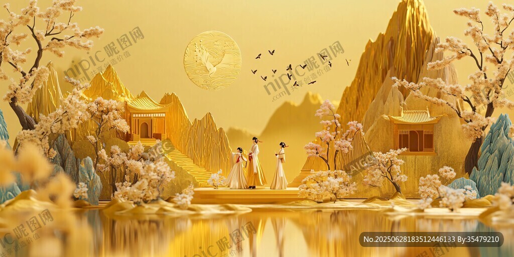 古典山水間的浪漫雙人景