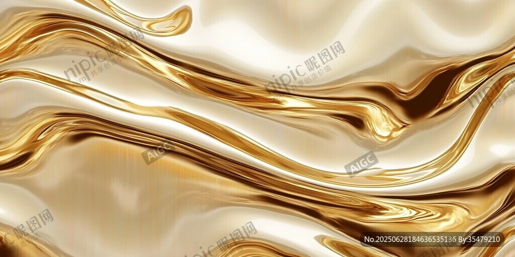金色流動質感抽象背景圖