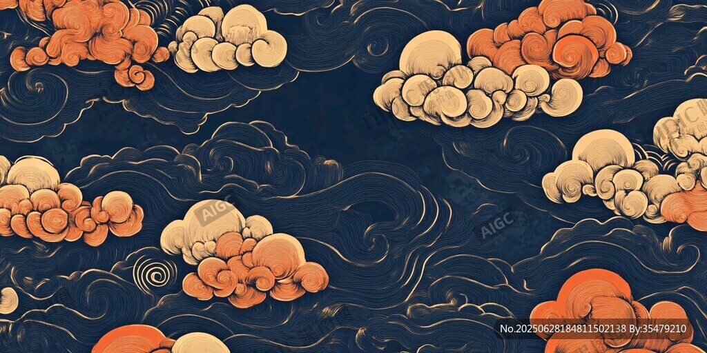 中式云紋圖案 古典韻味濃