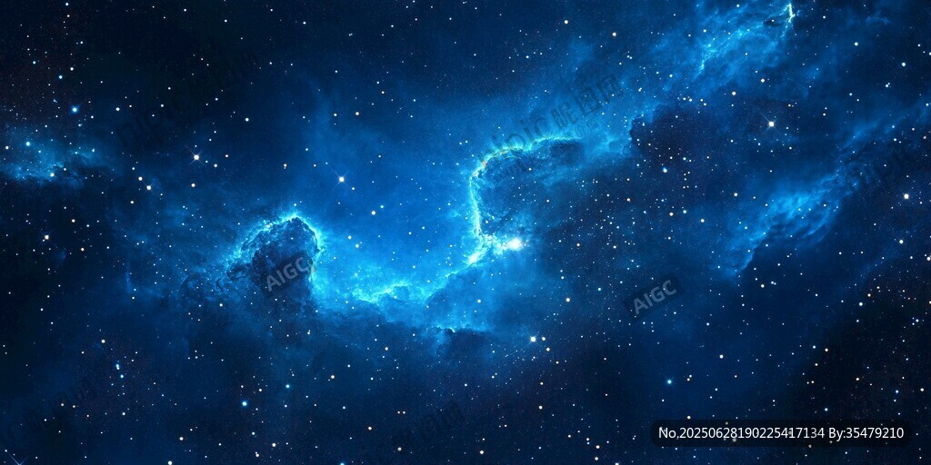 夢(mèng)幻藍(lán)色星空宇宙圖景