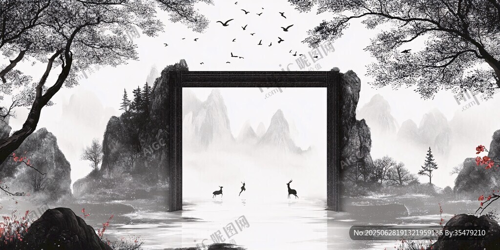 水墨山水間的詩(shī)意天地