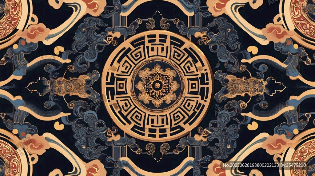 中式古典祥瑞花紋圖案