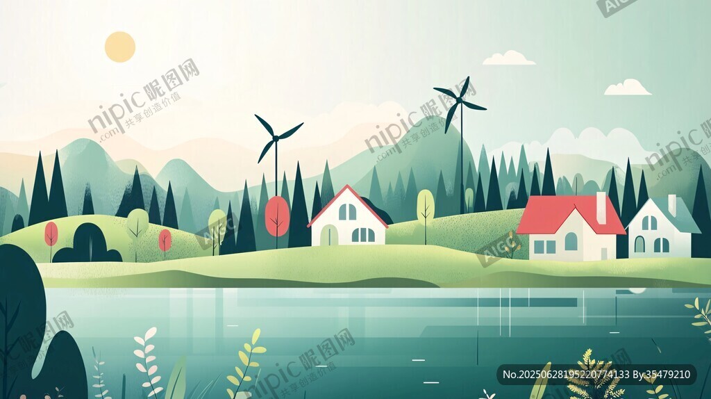 田園湖畔風(fēng)光 清新自然美景