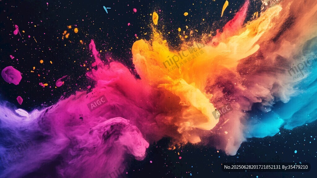 色彩爆炸 絢麗夢幻粉末飛揚