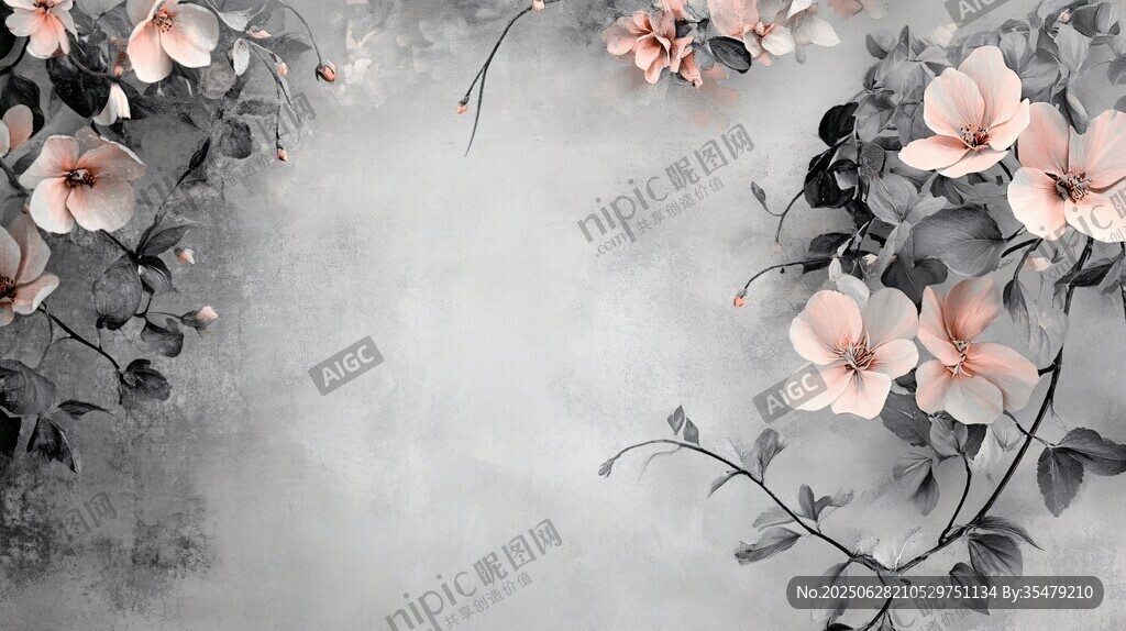 淡雅花卉背景圖