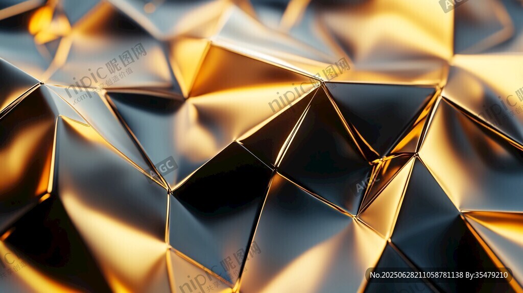 金色幾何多邊形立體紋理