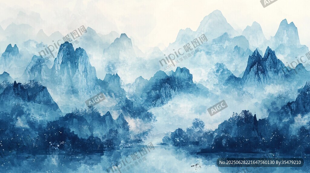 水墨山水間的詩意畫卷