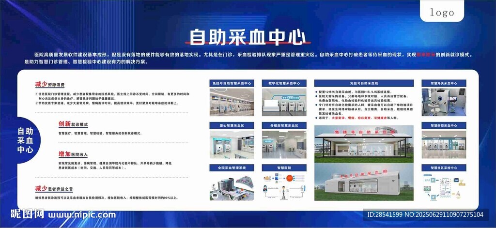 自助采血中心醫療科技海報展板