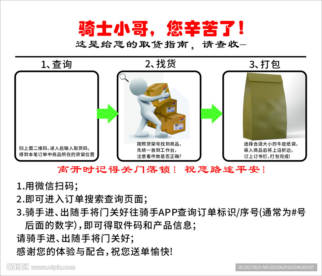 騎手外賣取貨指南可編輯