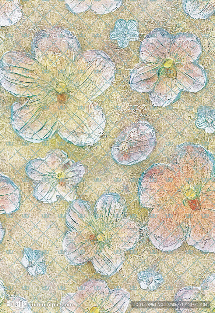 花卉圖案布料紋理