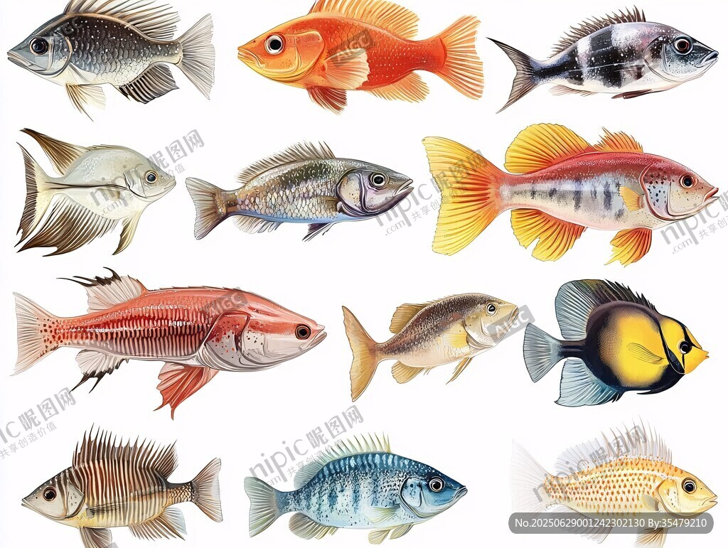 多樣美麗觀賞魚集合