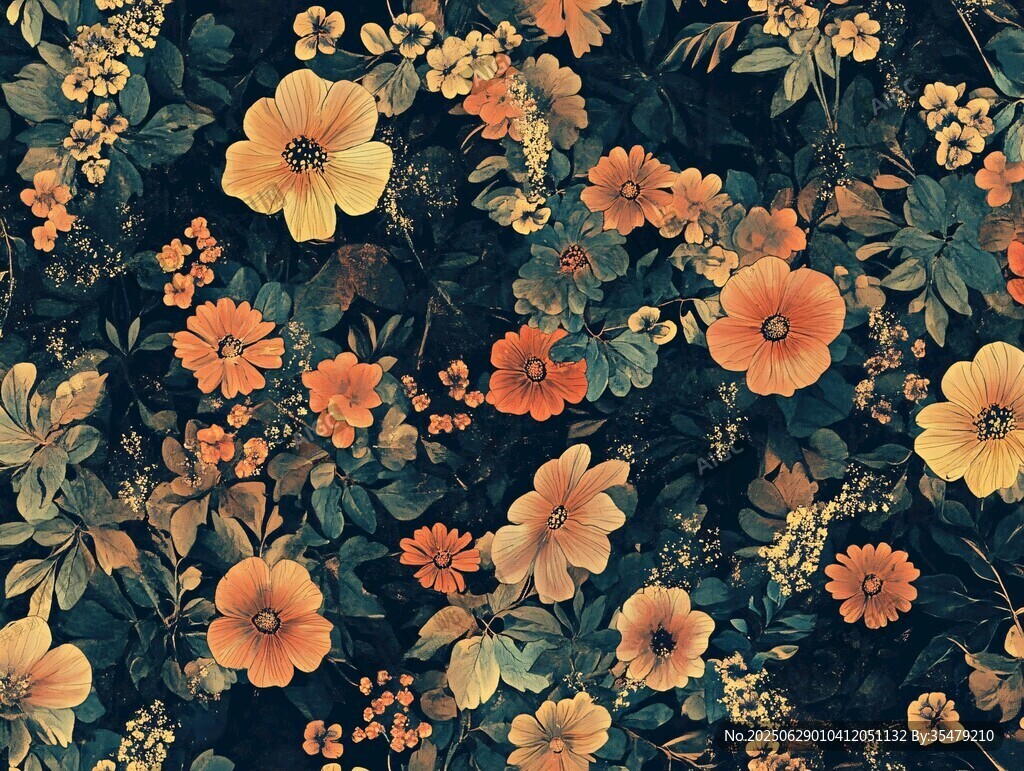 復古花卉圖案背景
