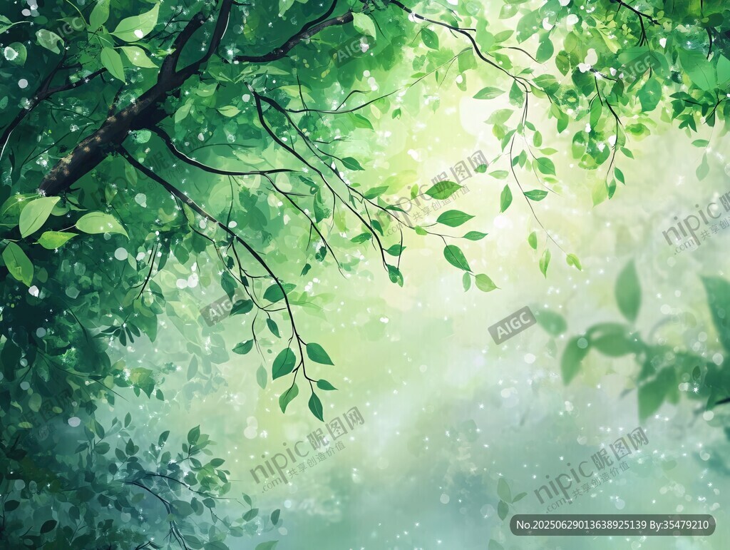 春日綠蔭下的清新自然景