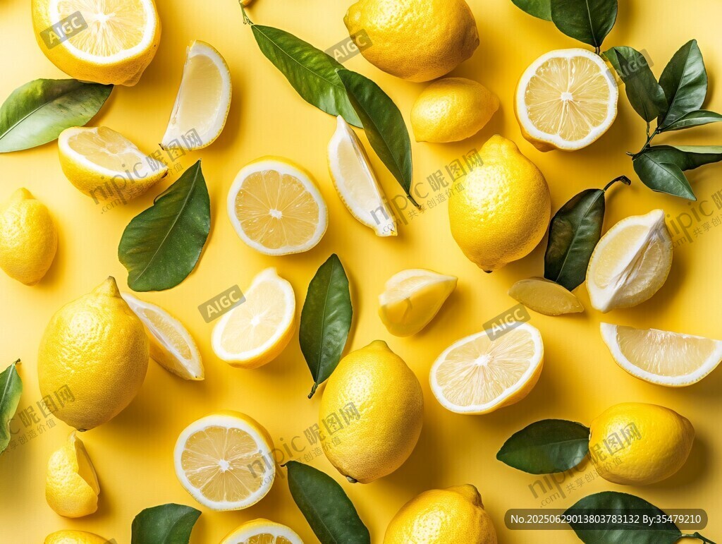檸檬與綠葉的清新組合