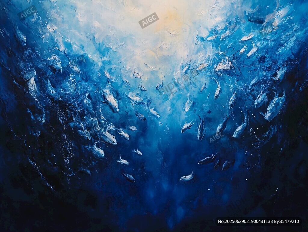 深海魚群的夢幻光影世界
