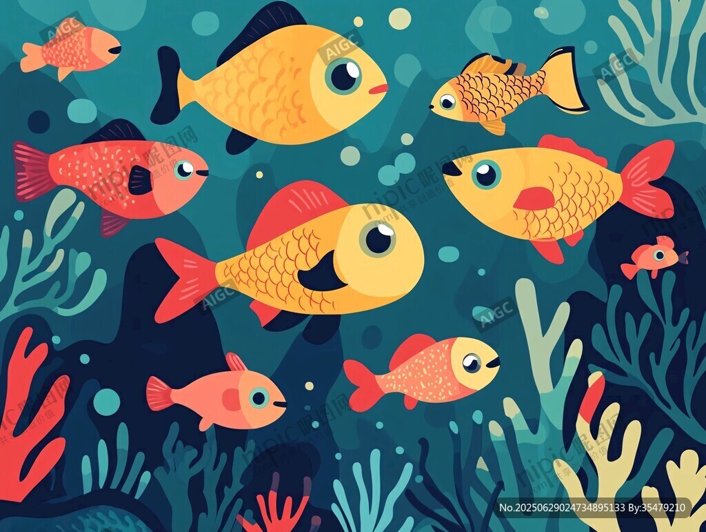 暢游海底的多彩小魚