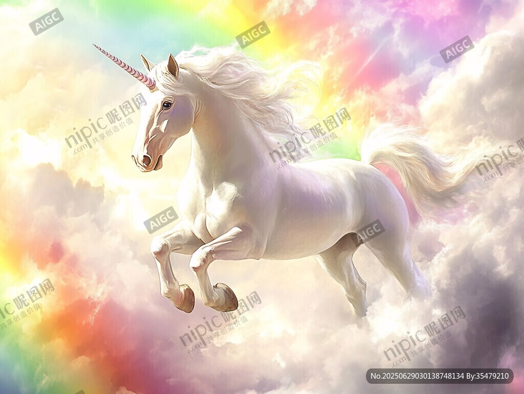 夢幻獨角獸在云端馳騁