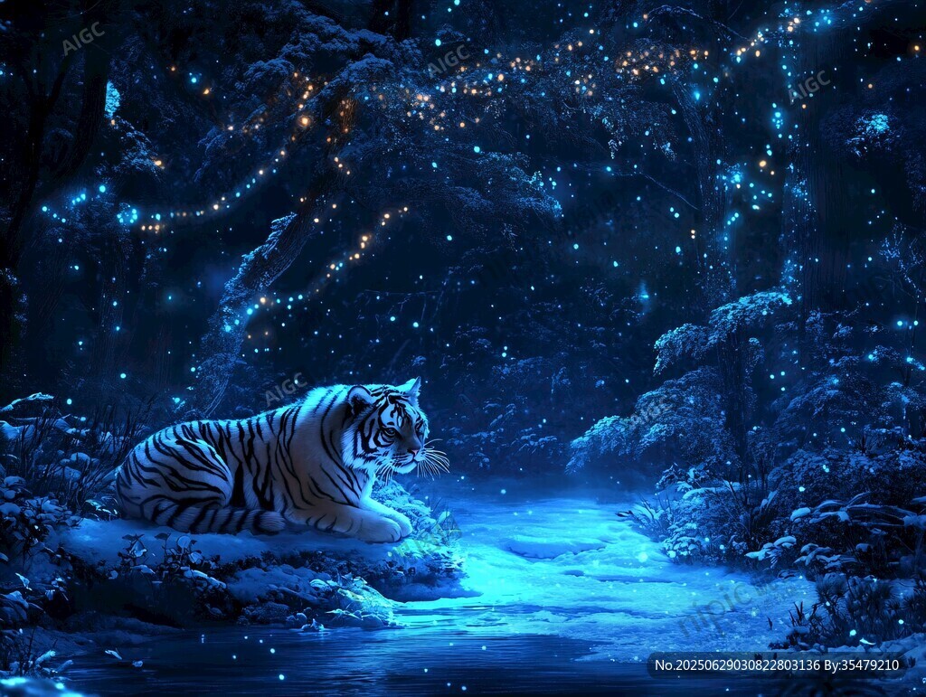 夢(mèng)幻夜林中的白虎