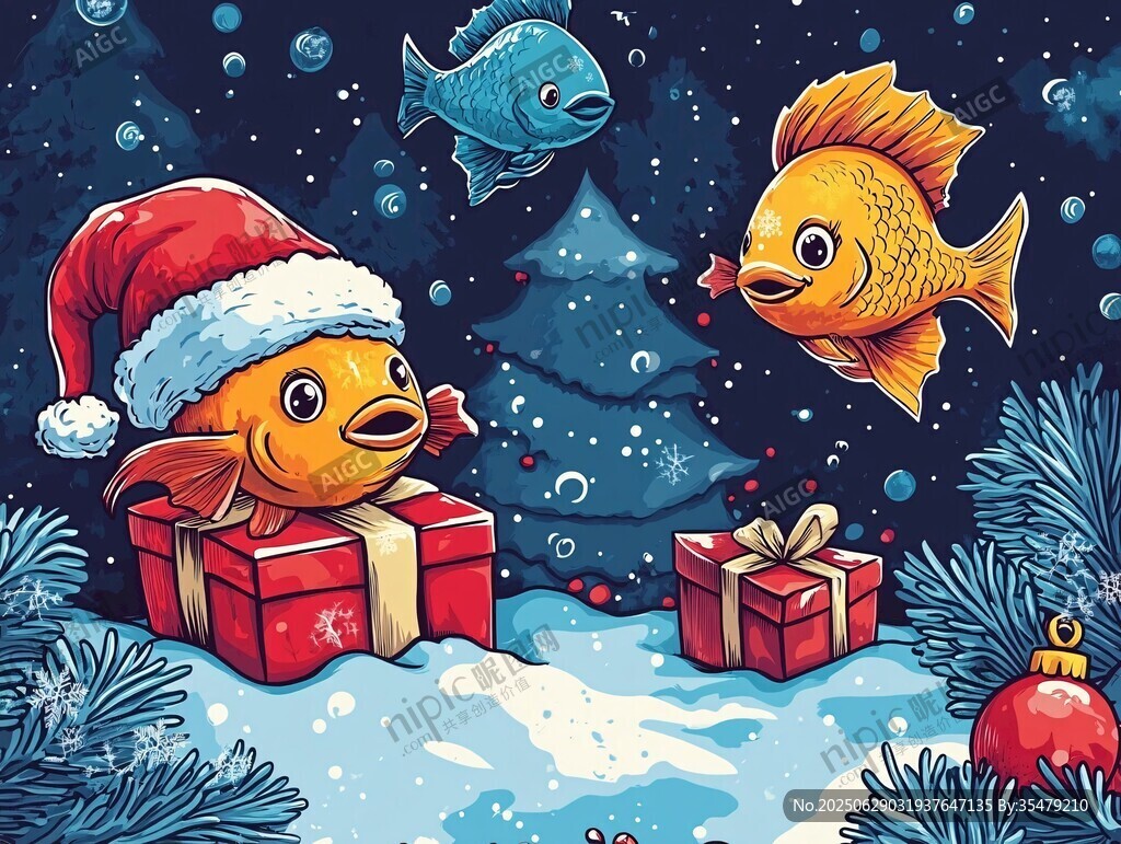圣誕金魚的奇妙水下世界