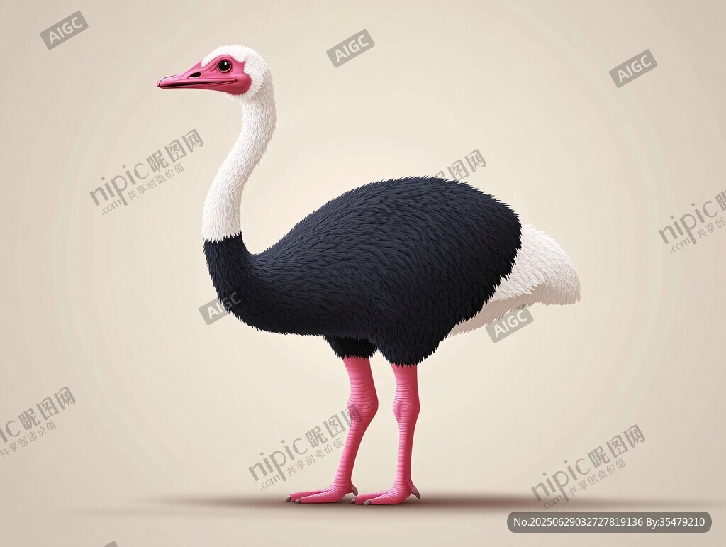 獨特造型鴕鳥插畫形象