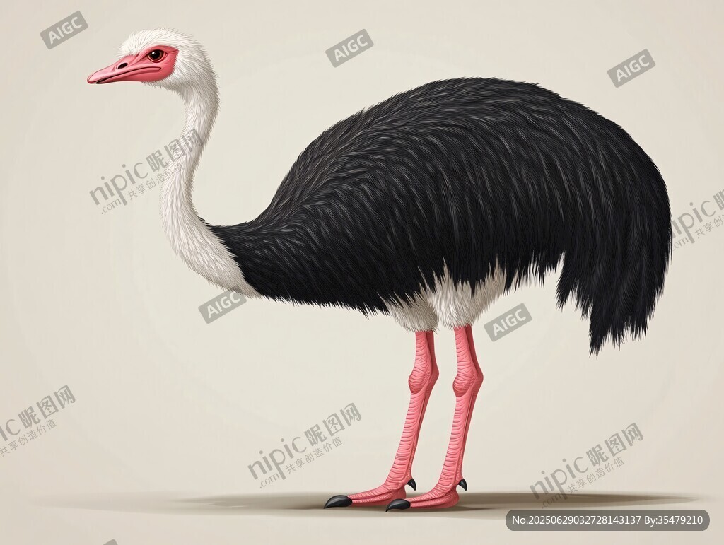 優(yōu)雅站立的鴕鳥(niǎo)
