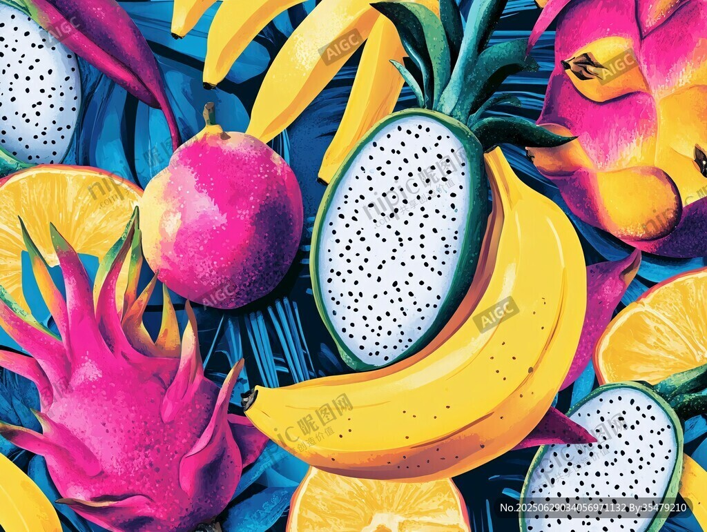 繽紛熱帶水果插畫盛宴