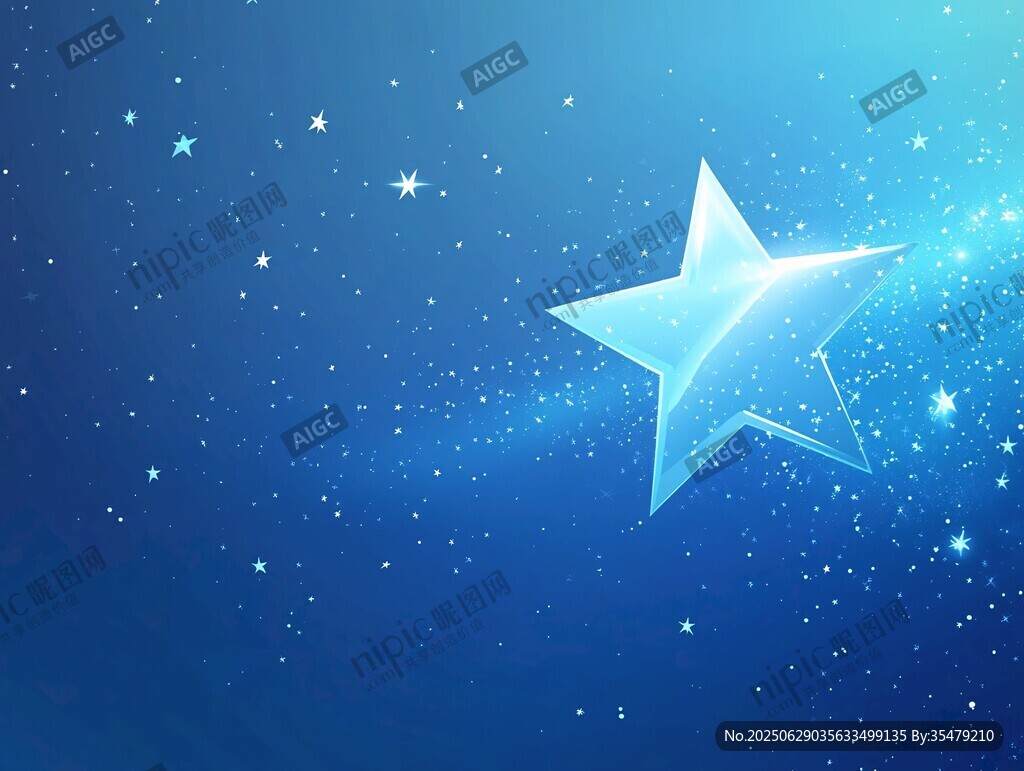 夢幻藍色星空閃耀大星星