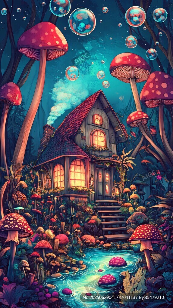 夢幻蘑菇屋中的奇幻世界