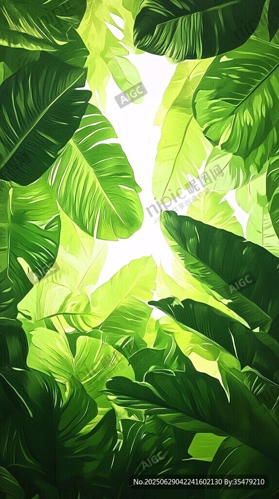 熱帶綠植光影夢幻場景