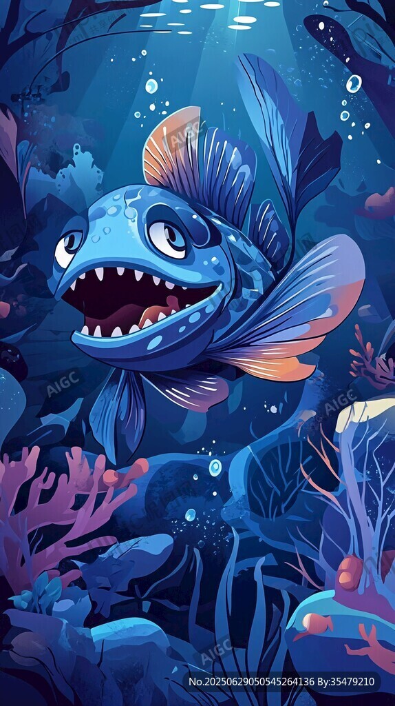 深海萌態(tài)大嘴魚奇幻景象