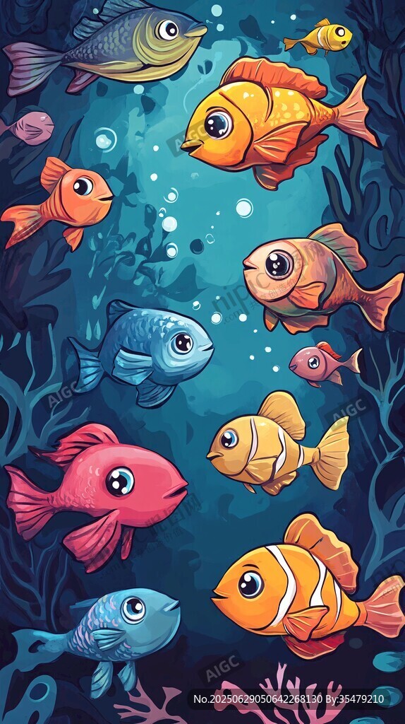 繽紛海底世界的可愛(ài)魚(yú)兒