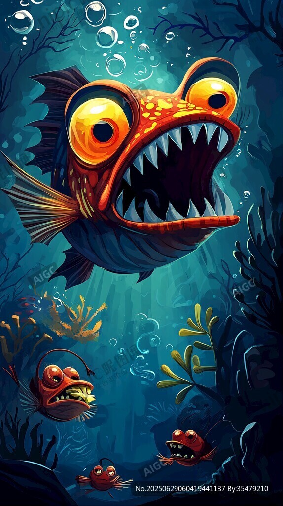 深海恐怖怪魚大張巨口
