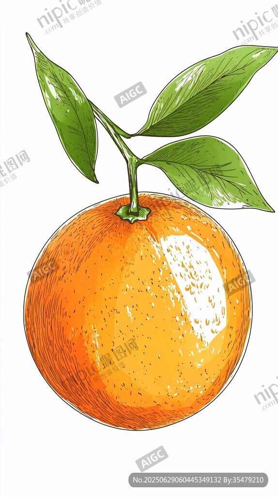 手繪鮮橙插畫