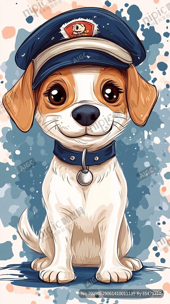 可愛警犬卡通形象