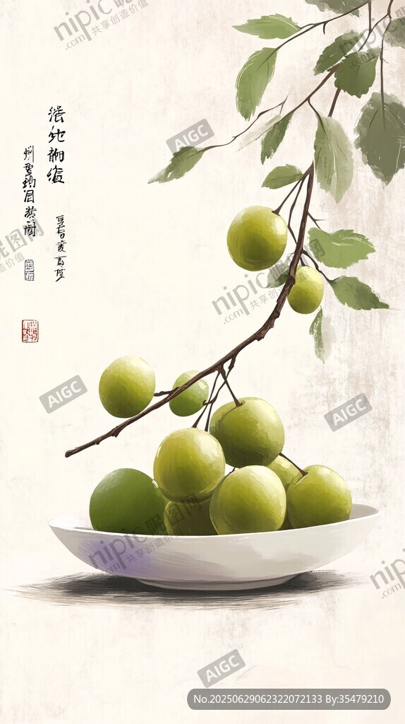 青李入盤 中式清雅景致