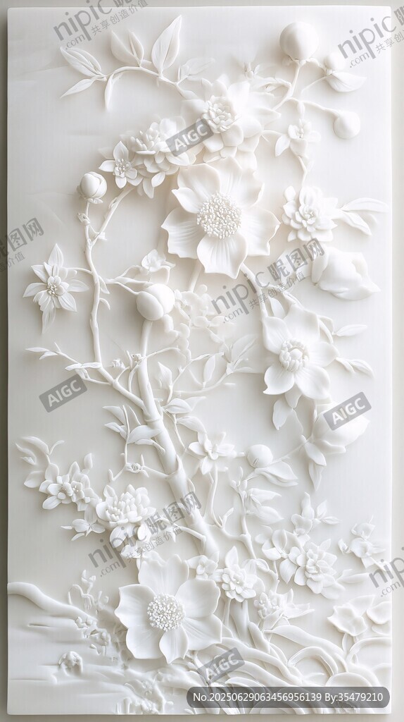 立體花卉浮雕藝術作品