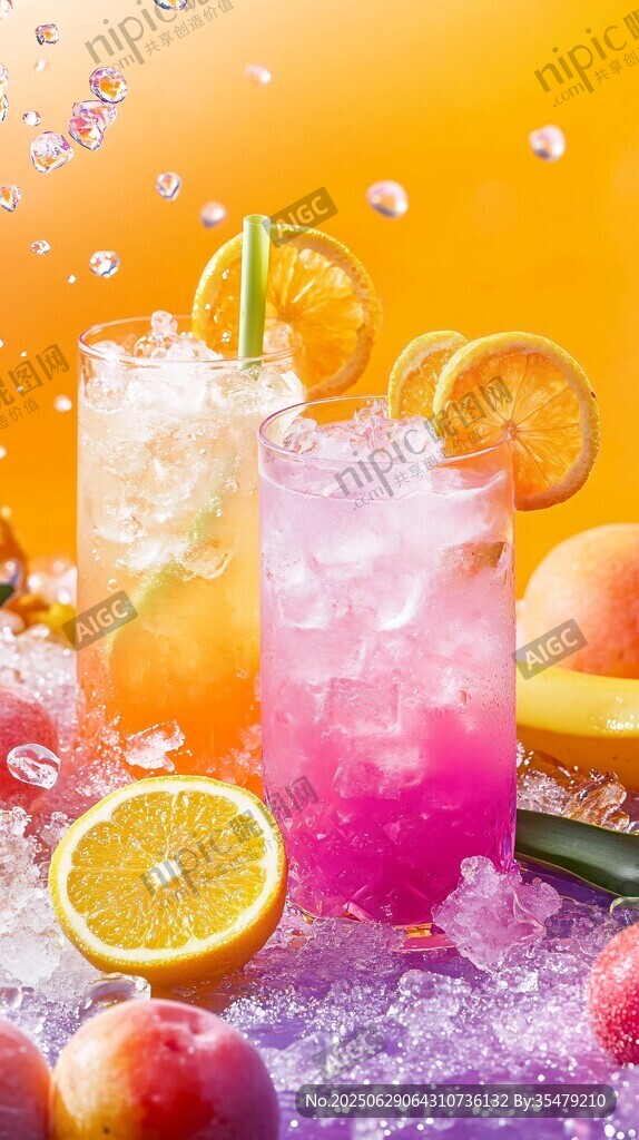 繽紛水果氣泡冰飲